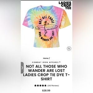 Brand new, in package, adorable crop tee ‘Not All Who Wander Are Lost.’ 🩷🩵